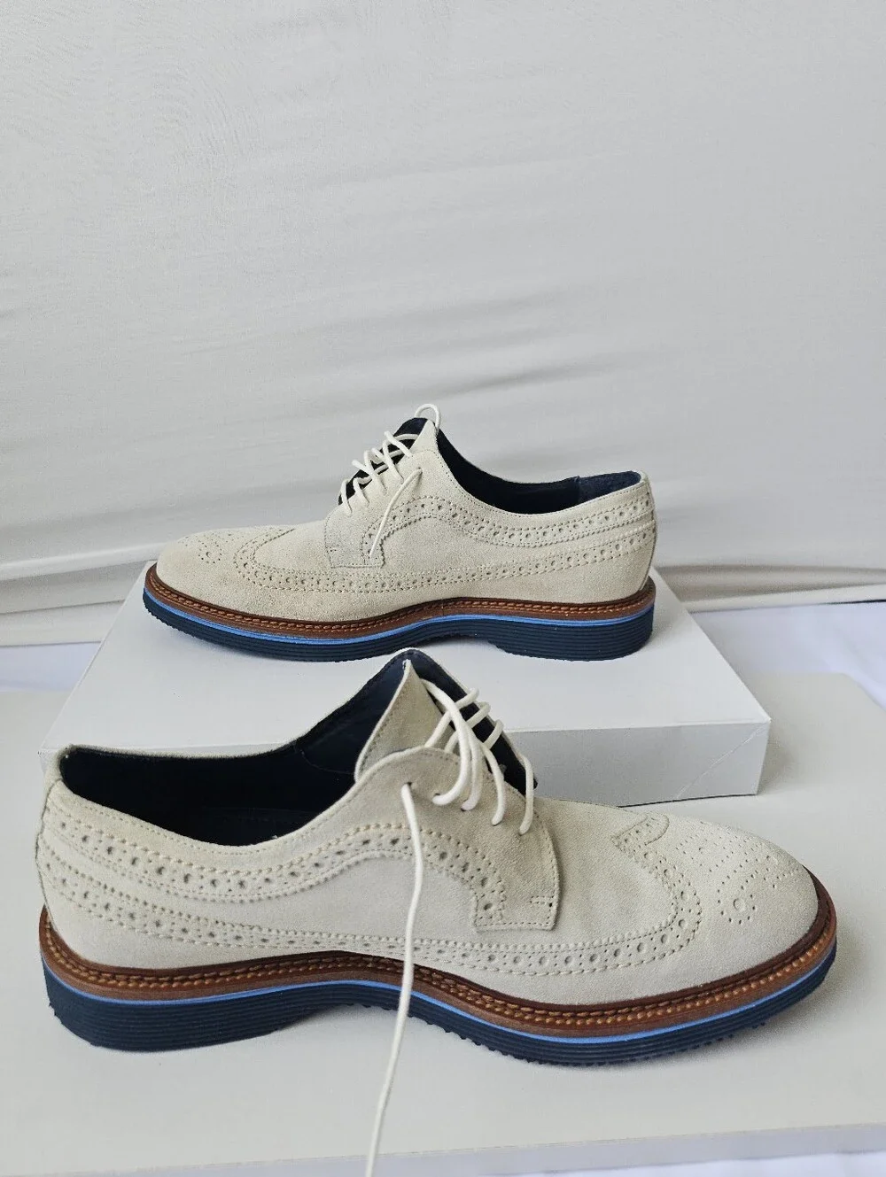 Johnston & Murphy Collection Suede Wingtip Oxfords - Italy